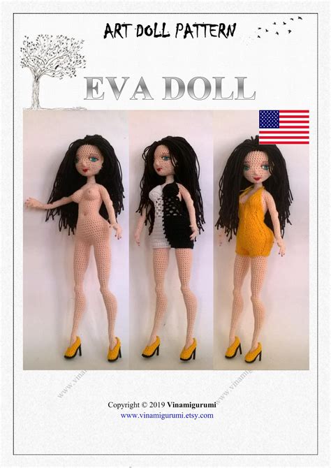eva doll and her clothes pattern crochet doll knit doll etsy knitted dolls crochet doll