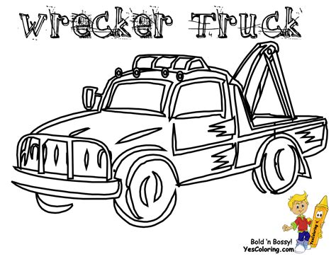 Tow Trucks For Kids Coloring Home