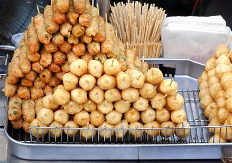 Fried Chinese Fish Balls Stock Photo Image Of Stall 29590810