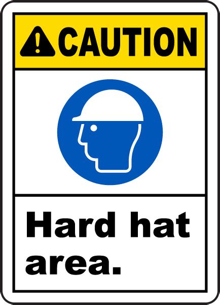 Caution Hard Hat Area Sign Save 10 Instantly
