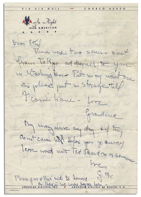 Lot Detail - Two Rose Kennedy Autograph Letters Signed -- Rose Writes