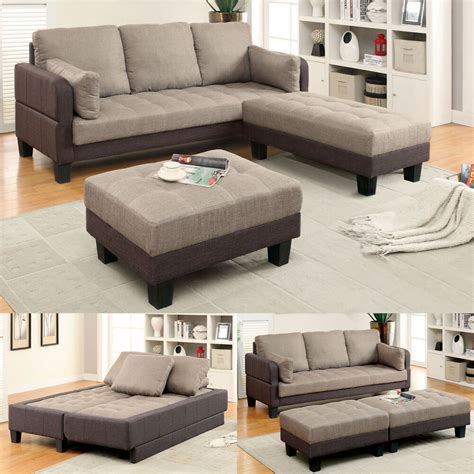 Get a great deal on sectional sleeper sofas from rooms to go. Ghent Sectional Sofa Chaise Sleeper Bed Futon Ottomans ...