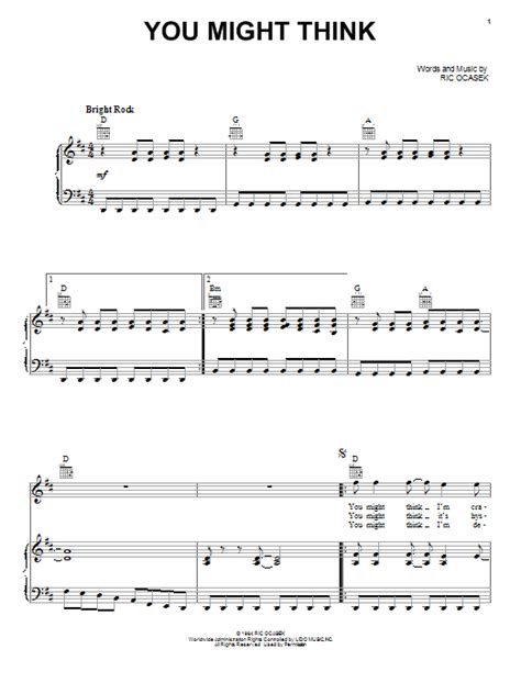 Weezer You Might Think Sheet Music Notes Download Printable Pdf Score 194655