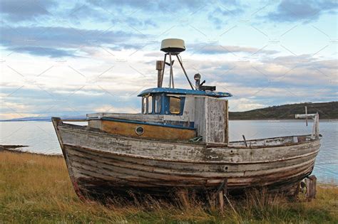 Old Fishing Boat Fjord Of Varanger By Reisegrafch On Creativemarket