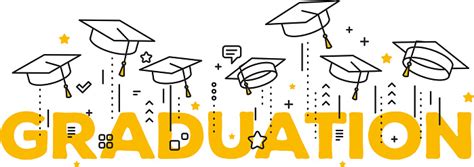 Vector Illustration Of Word Graduation With Graduate Caps On A White