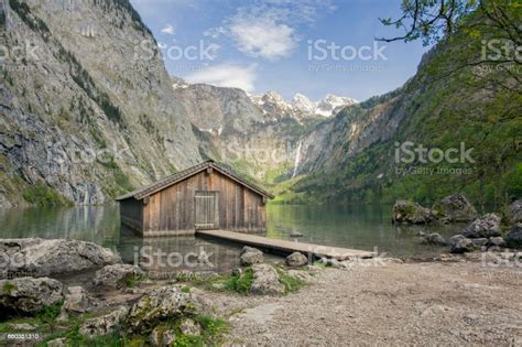 Boathouse At Obersee Berchtesgaden National Park Stock Photo Download