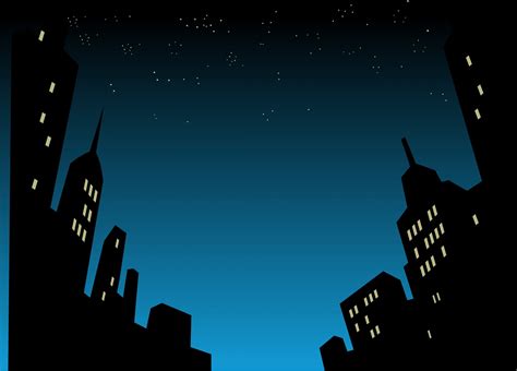 Giant Gotham City Skyline At Night Backdrop Chordiem