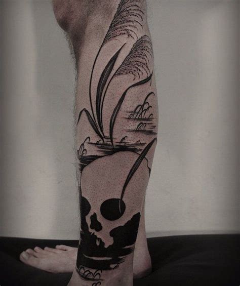 50 Amazing Calf Tattoos Art And Design Geometric Tattoo Design