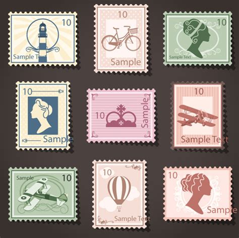 Vintage Stamps Sample Vector Graphics Vectors Graphic Art Designs In