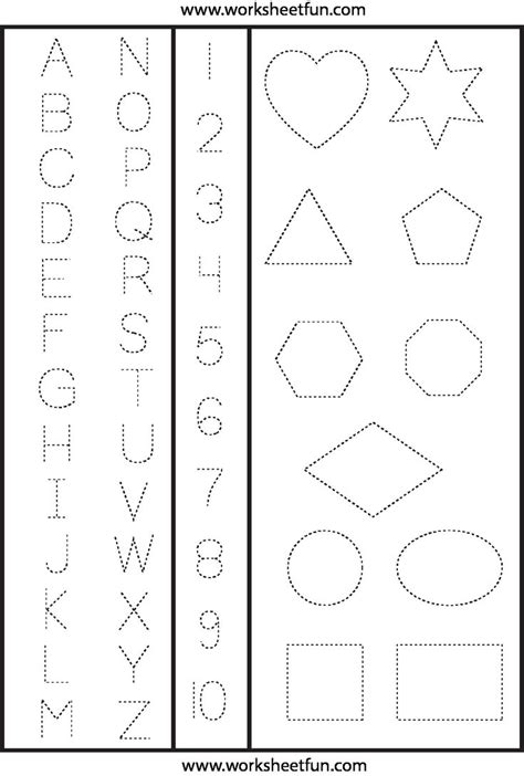 123 Tracing Worksheets Preschool | Tracing worksheets free, Shape