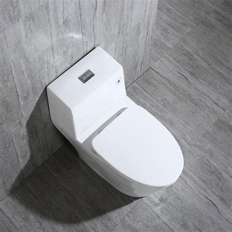 Woodbridge T 0001 Dual Flush Elongated One Piece Toilet With Soft