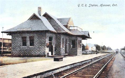 Hanover Ontario Grand Trunk Rr Station Train Station Train Depot