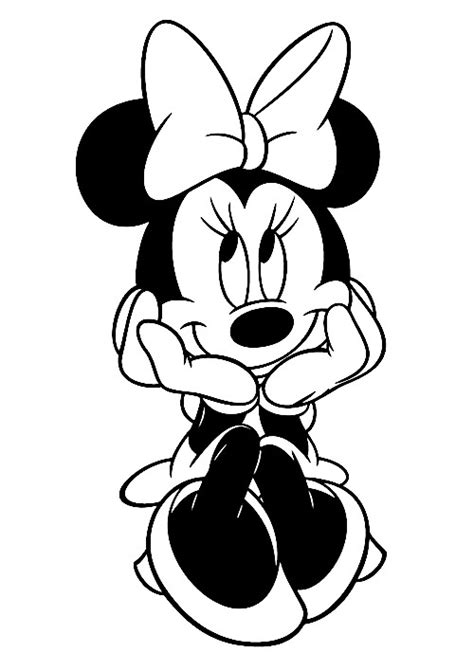 Coloriage Tete Kawaii De Minnie Mouse Dessin Disney Walt à Imprimer