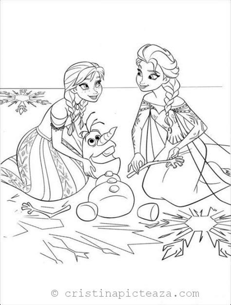 Planse De Colorat Frozen Regatul De Gheata Planse Cu Elsa Desene De