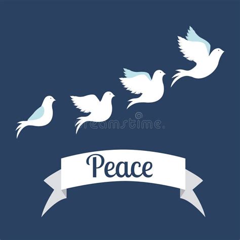 Doves And Pigeons Set For Peace Concept And Stock Vector Illustration