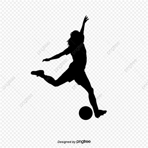 Silhouettes Of Women Football Players Silhouette Woman Female Png