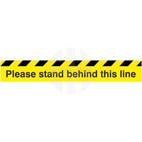 Please Stand Behind This Line Floor Sticker