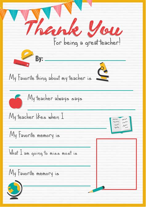Printable Thank You Notes For Students