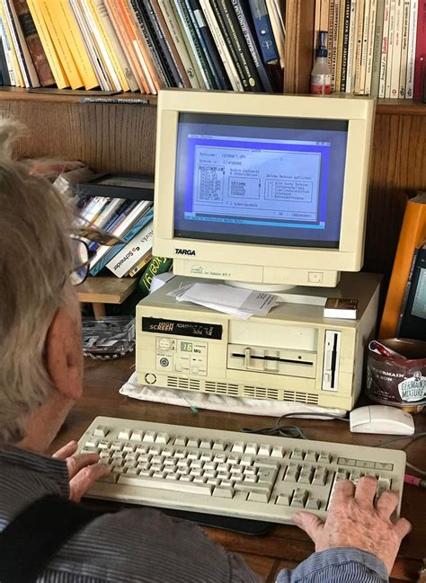 Grandpa Still Uses A Decades Old Computer That Runs Dos Typing