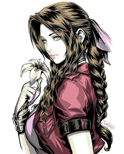 Aerith Gainsborough Aeris Portrait Final Fantasy Remake Artist Yury Flics Other Games