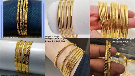 Lightweight Gold Bangles Designs 2022 With Weight And Price Daily Wear Gold Jewellery Indhus
