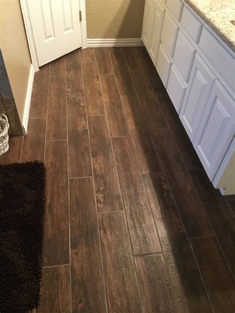 Bathroom Porcelain Tile Texas Castano X Made To Look Like Wood