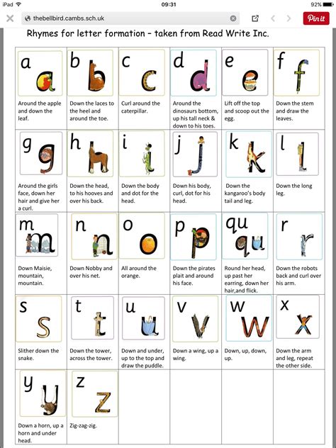 Alphabet Formation Rhymes Free Printables Printable Templates