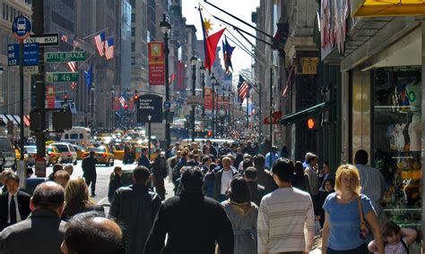 Crowded 5th Avenue Sidewalk New York City Ed O Keeffe Photography