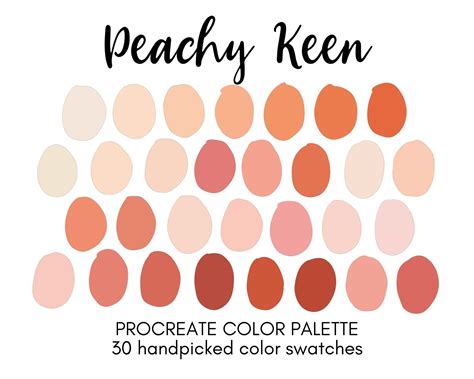 Peachy Keen Procreate Color Palette Color Swatches Ipad Etsy Color