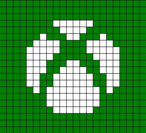 A Pixel Art Template Of The Xbox One Logo Perler Bead Patterns