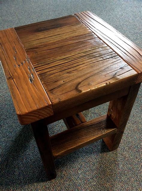 Small Square Accent Table Made With Reclaimed Wood Square Accent