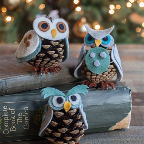 Pine Cone Owl Ornaments Kids Craft Lia Griffith