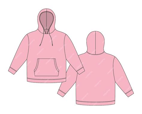 Premium Vector | Hoodie template in pastel pink color apparel hoody