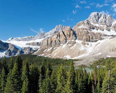 Wallpaper Banff National Park Mountain Snow Forest Trees Lake