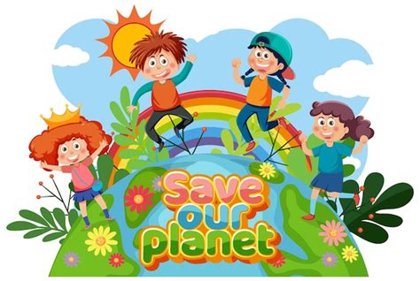 Premium Vector Save Our Planet Text For Banner Or Poster Design