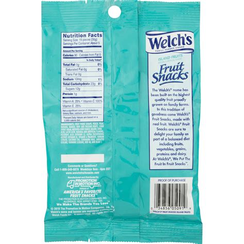 Welchs Fruit Snacks Nutrition Label Pensandpieces