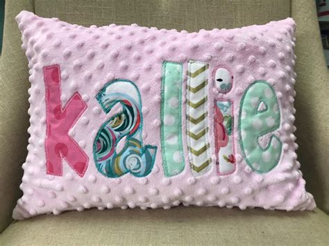 Appliqued Name Pillow Cover Personalized Pillow Etsy