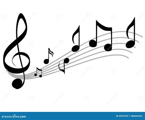 Music Notes With Scale And Treble Clef Vector Illustration