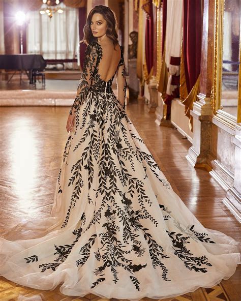 25 Gorgeous Black Wedding Dresses 2024 Deer Pearl Flowers