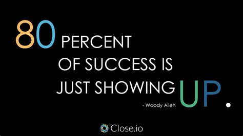 Sales Motivation Quote 80 Percent Of Success Is Just Showing Up