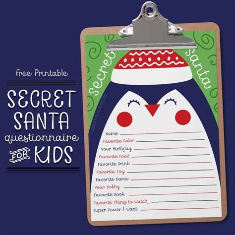 Secret Santa Questionnaire For Kids Laptrinhx News