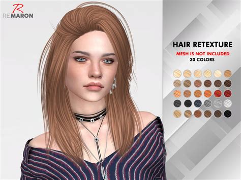 The Sims Resource Pretty Thoughts Hair Retextured By Remaron Sims 4