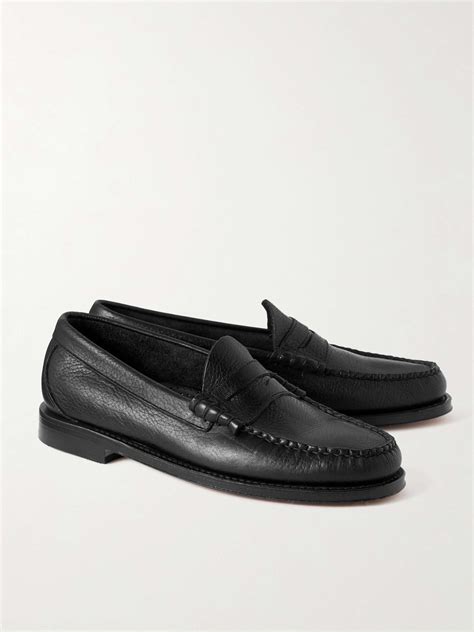 Black Weejuns Heritage Larson Full Grain Leather Penny Loafers Gh Bass And Co Mr Porter