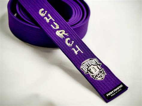 Brilliant Purple Belt Featuring Custom Logo And Unique Font Embroidery