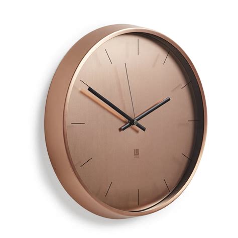 Umbra Meta Wall Clock Copper Black By Design