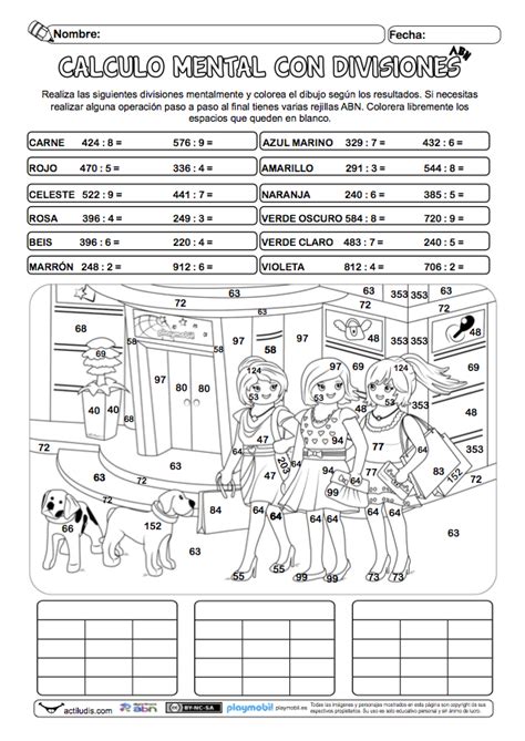 Juegos interactivos para practicar el calculo mental. Divisiones de tres cifras con cálculo mental | Divisiones ...