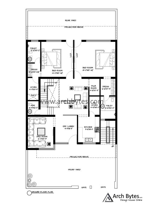 House Plan For 39x78 Feet Plot Size 338 Sq Yards Gaj House Plans