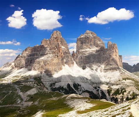 Drei Zinnen Eller Tre Cime Di Lavaredo Fotografering För Bildbyråer