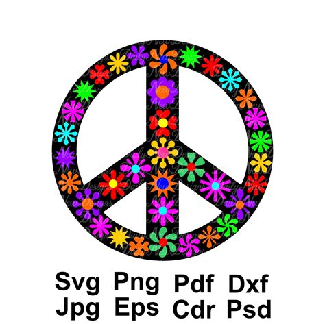Peace Symbol Svg Peace Sign Floral Svg Tshirt Svg Mug Svg Etsy
