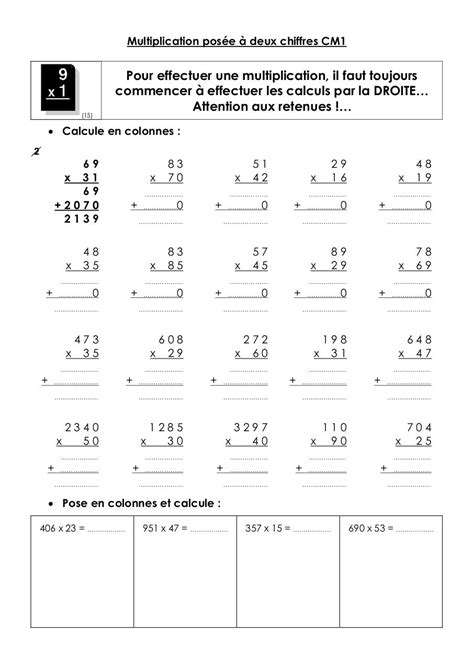 La Multiplication Au Cm1 Exercice Table De Multiplication Cm1 F88 F99